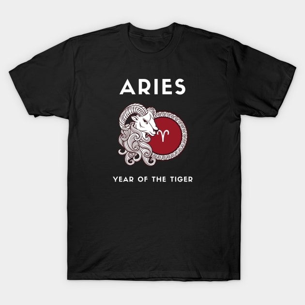 ARIES / Year of the TIGER T-Shirt by KadyMageInk